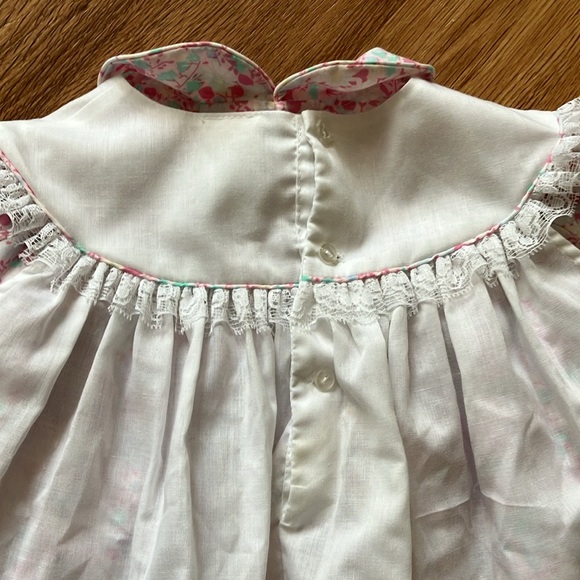 VTG 70s Nana's Pet for JC Penney Pink Floral Mini Dress with Pinafore, 4T - Picture 10 of 11